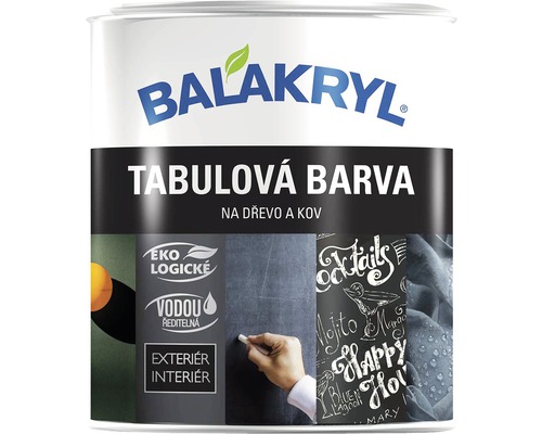 Tabuľová farba Balakryl čierna 0,7 kg ekologicky šetrné Balakryl Tabuľová farba na drevo a kov plechovka