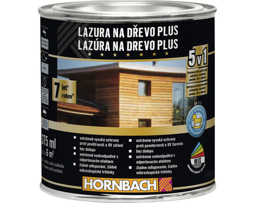 Lazúra na drevo Hornbach Plus 0,375 l eben