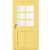 Drevené rámové dvere so sklenenou vložkou a kľučkou