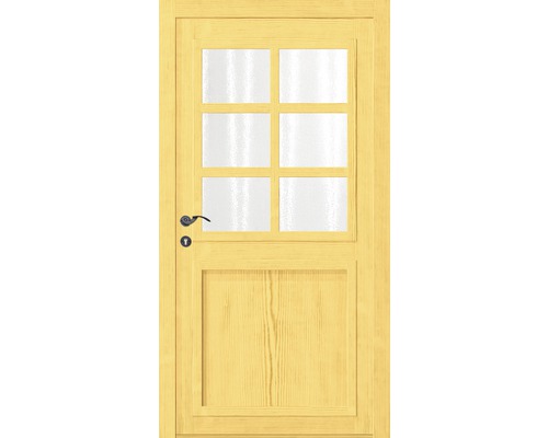 Drevené rámové dvere so sklenenou vložkou a kľučkou