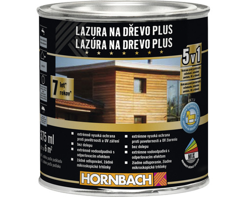 Lazúra na drevo Plus Hornbach RAL 7016 antracit 0,75 l ekologicky šetrné