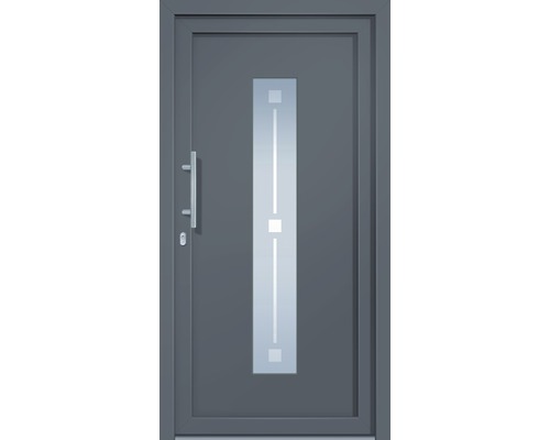Vchodové dvere so sklenenou vložkou a nerezovou kľučkou