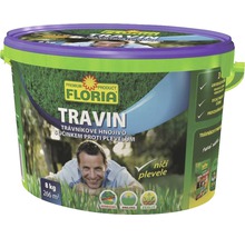 Floria Travin trávnikové hnojivo s likvidáciou buriny vo vedre, 8 kg