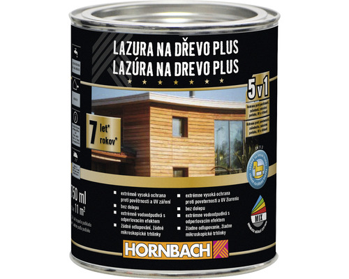 Lazúra na drevo Hornbach Plus 0,75 l teak Lazúra na drevo Plus plechovka s ochranou proti poveternostným vplyvom a UV žiareniu, objem 750 ml, logo Hornbach