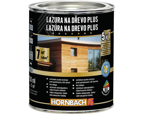 Lazúra na drevo Hornbach Plus 0,75 l striebornosivá