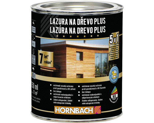 Lazúra na drevo Hornbach Plus 0,75 l striebornosivá Lazúra na drevo v kovovom vedre pre vonkajšie použitie