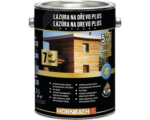 Lazúra na drevo Hornbach Plus 2,5 l bezfarebná-0