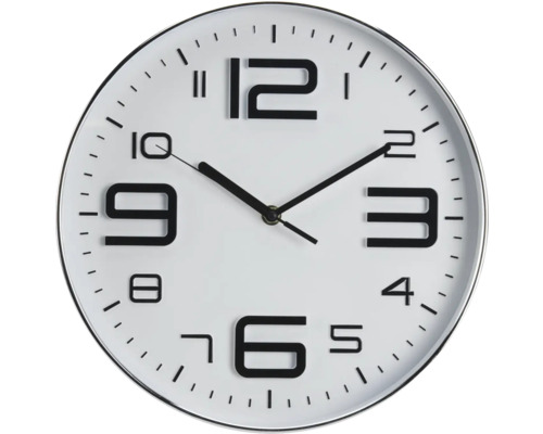 Nástenné hodiny 3D-ciferník biele Ø 30 cm
