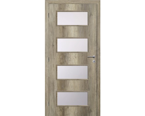 Interiérové dvere so štyrmi obdĺžnikovými sklenenými výplňami