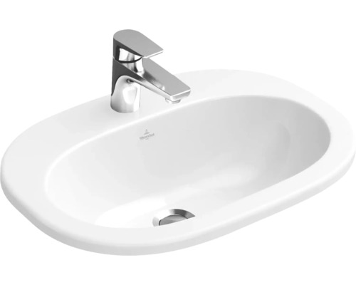 Zápustné umývadlo Villeroy & Boch sanitárna keramika biela 56 x 40,5 41615601 Keramické umývadlo s vodovodnou batériou