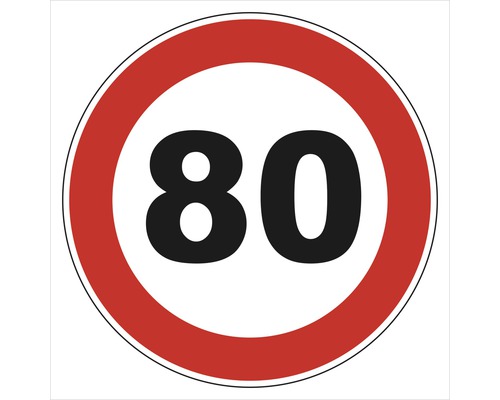 Výstražná tabuľka "Obmedzenie 80 km/h" 150 mm fólia