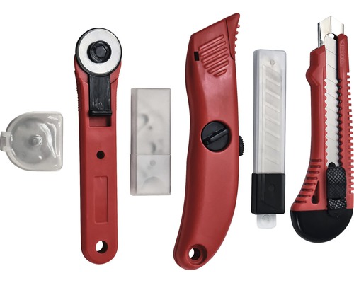 Rotačná rezačka a kobercový nôž s náhradnými čepeľami