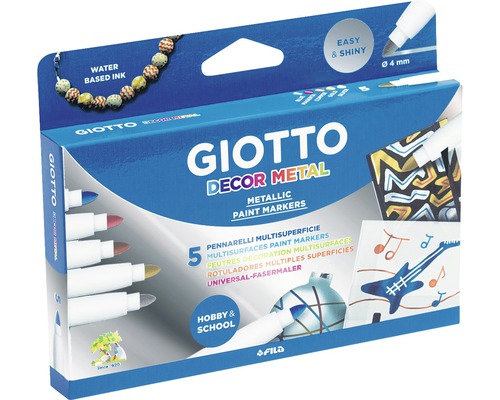 Sada metalických popisovačov Giotto Decor Metal, 5 kusov