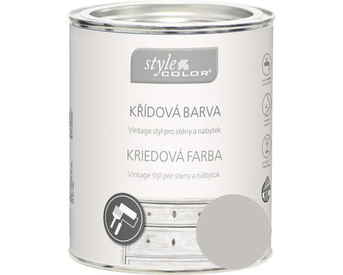 Kriedová farba StyleColor Light grey svetlosivá 375 ml Farba na vodnej báze v kovovom vedre