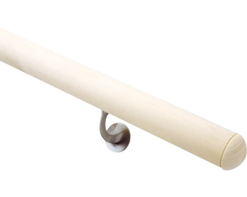 Smrekové zábradlie Pertura Ø 52 mm 1500 mm, komplet vrátane príslušenstva (92) Drevené madlo s kovovým držiakom
