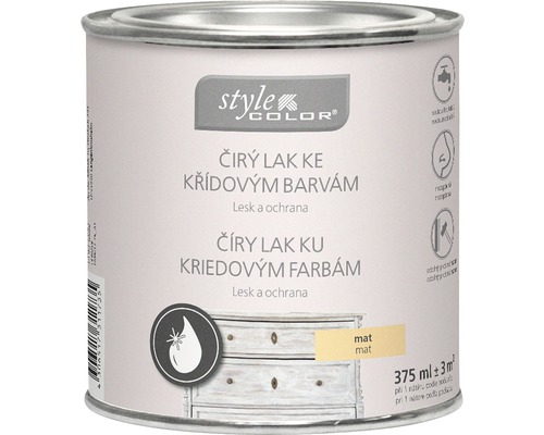 Číry lak StyleColor ku kriedovým farbám matný 375 ml Style Color číry lak na kriedové farby, matný vzhľad, 375 ml