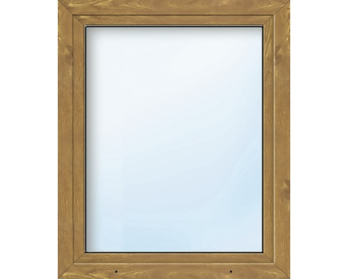 Plastové okno jednokrídlové ARON Basic biele/zlatý dub 1200 x 1500 mm DIN ľavé