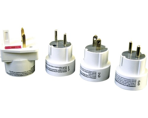 Sada cestovných adaptérov pre rôzne typy zásuviek