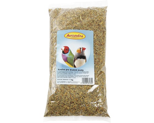 Krmivo pre exotické vtáctvo Avicentra Standard 1 kg Balenie krmiva pre drobné exoty