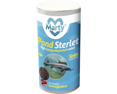 Krmivo pre jazierkové ryby Marty Pond Sterlet 1 l Marty krmivo pre jesetery do jazierka, dóza