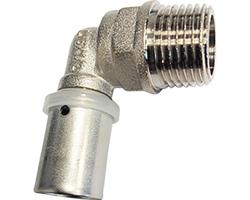 Lisovacia tvarovka koleno 90 stupňov s vonkajším závitom pre inštaláciu kúrenia