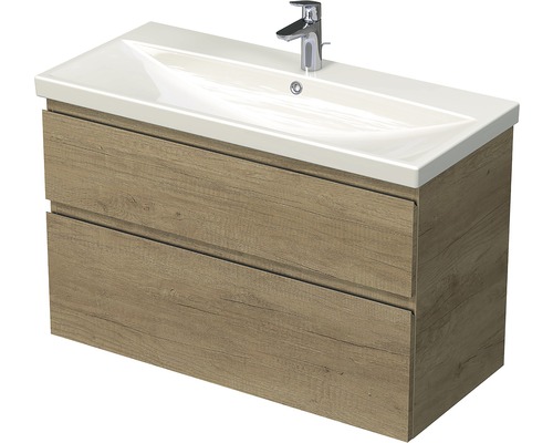 Kúpeľňová skrinka s umývadlom Elite Intedoor Landau 100 cm dub