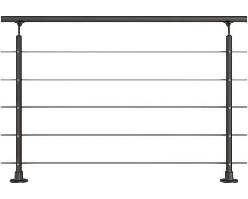 Zábradľový set Pertura 1500 mm na montáž do podlahy, antracit