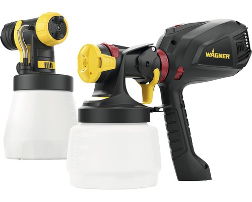 Dva striekacie systémy s nádobou na skladovanie farby