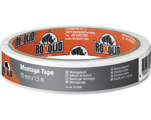 ROXOLID Montage Tape montážna páska biela 19 mm x 1,5 m