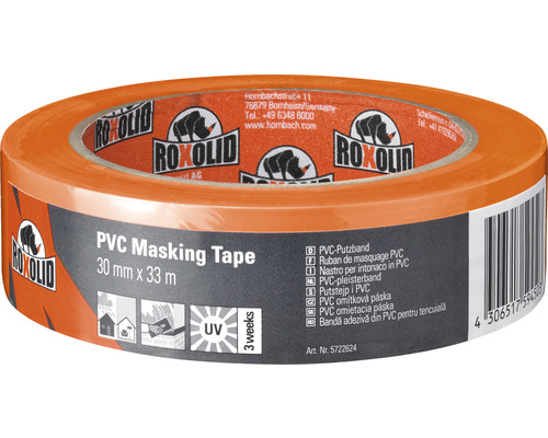 PVC maskovacia páska ROXOLID 30 mm x 33 m oranžová Rolka PVC maskovacej pásky, 30 milimetrov krát 33 metrov