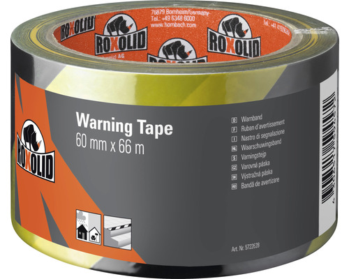 Výstražná páska ROXOLID žltočierna 60 mm x 66 m-0