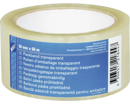 Priehľadná baliaca páska s rozmermi 50 milimetrov x 66 metrov