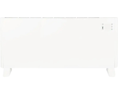 Biely elektrický ohrievač s ovládacím panelom