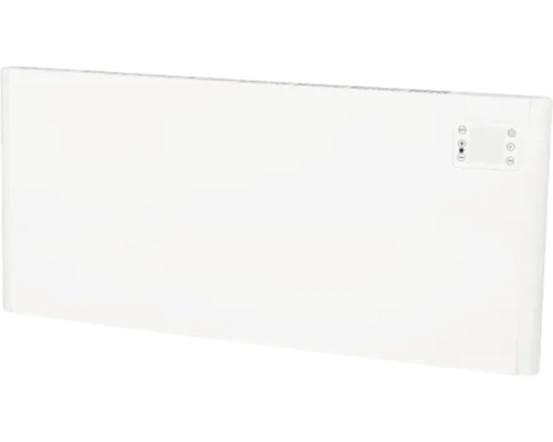 Biely elektrický radiátor s ovládacím panelom