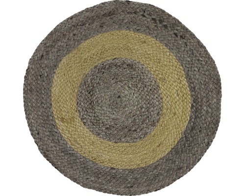Okrúhly jutový koberec s dvojfarebným dizajnom