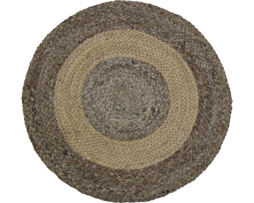 Okrúhly koberec z prírodných vlákien s koncentrickými kruhmi