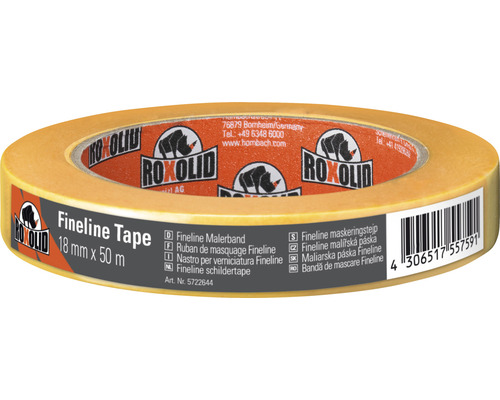 Krepová maskovacia páska ROXOLID Fineline Gold 18 mm x 50 m Rola maliarskej pásky Fineline, 18 mm x 50 m
