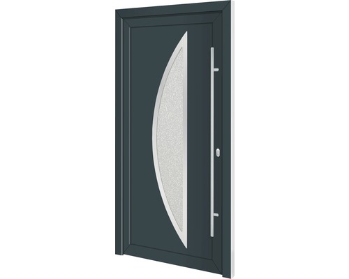 Vchodové dvere plastové Iowa biele/antracitové 100x200 cm pravé