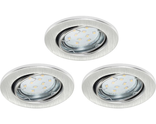 Tri kovové LED vstavané bodové svetlá