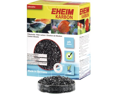 Balenie filtračného uhlia EHEIM Karbon s voľným uhlím v popredí