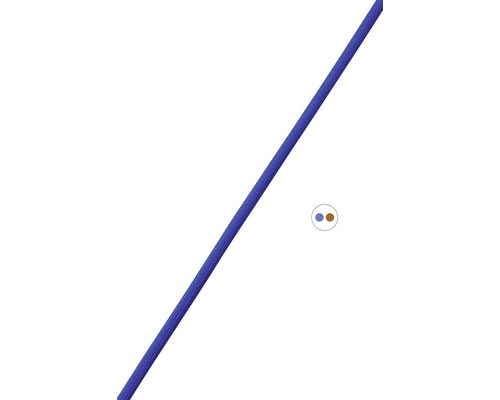 Textilný kábel 2x0,75 modrý, metrážový sortiment