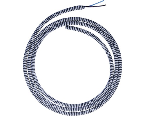 Textilný kábel H03VV-F 2x0,75 čierny/zebra, metrážový tovar