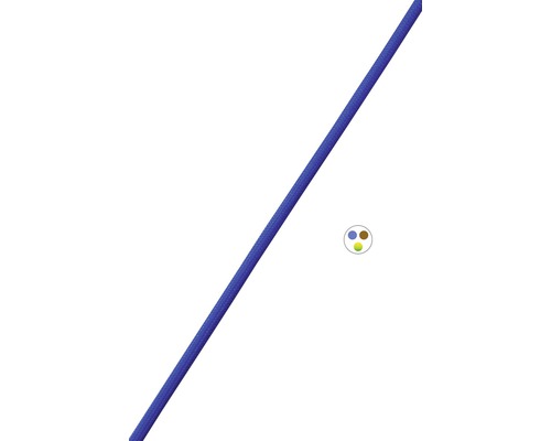 Textilný kábel 3x0,75 modrý, metrážový sortiment