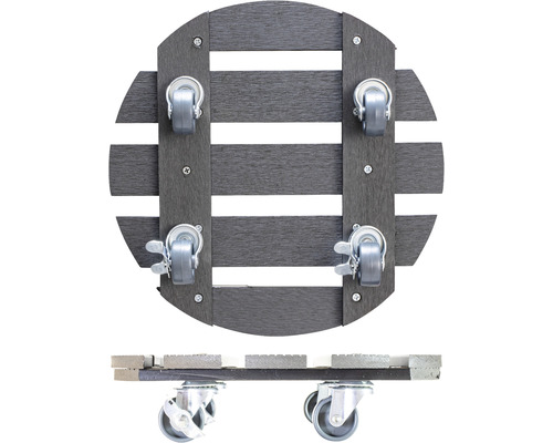 Podložka pod kvetináč z dreva so štyrmi kolieskami