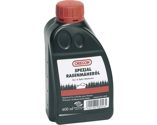 Motorový olej Oregon 4T SAE30 polosyntetický 600 ml Špeciálny olej do kosačiek na trávu Oregon pre štvortaktné motory v 600-mililitrovej fľaši