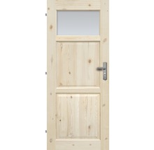 Drevené dvere so sklenenou výplňou a kľučkou