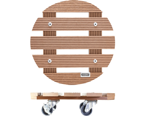 Drevená podložka s kolieskami na kvetináče