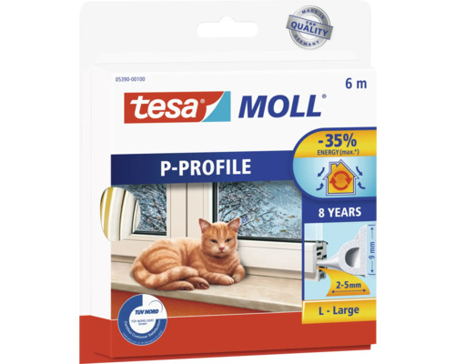 Tesniaci profil Tesa Moll P-profil na utesnenie okien, veľkosť L