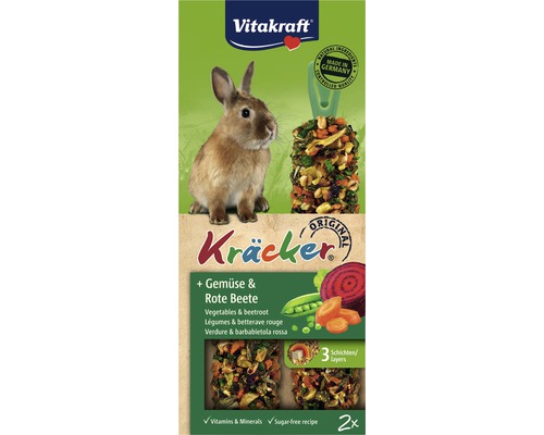 Krmivo pre zakrpatené králiky Vitakraft® zeleninové krekry 2 ks 112 g Vitakraft Kräcker Original so zeleninou a červenou repou pre králiky, 2 kusy