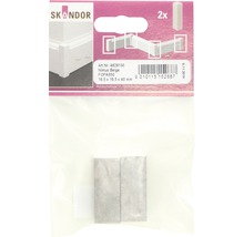 Rohové diely soklovej lišty Skandor Nimus, béžové, 16,5x16,5x40 mm, 2 kusy